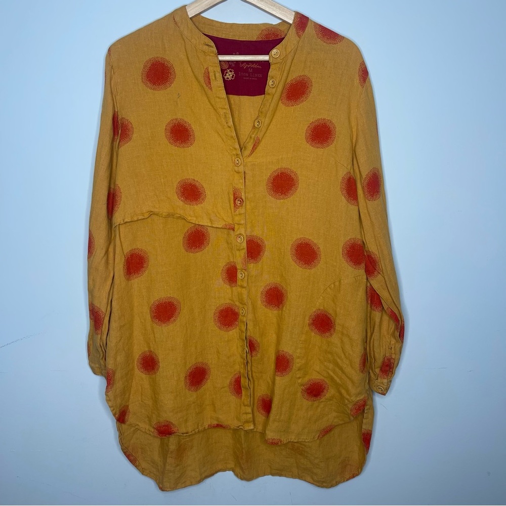 Women's Mustard Polka Dot Top